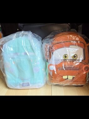 Loungefly Disney Pixar Cars Tow Mater & Fillmore Cosplay Mini Backpack Set